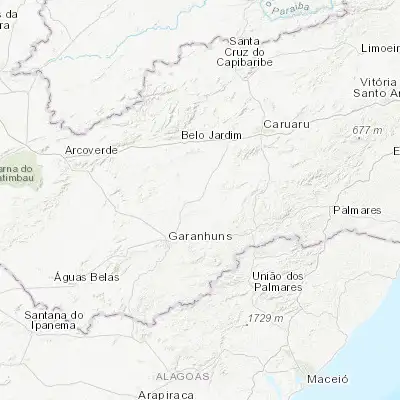 Map showing location of Lajedo (-8.663610, -36.320000)