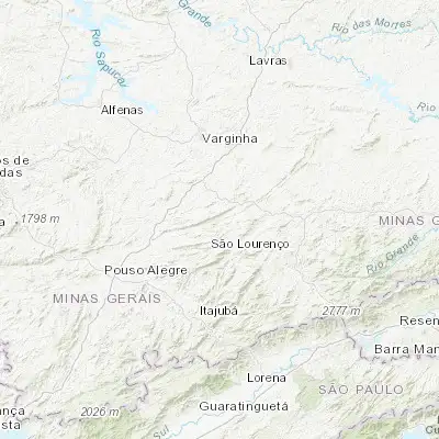 Map showing location of Lambari (-21.975560, -45.350280)