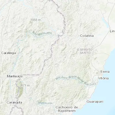 Map showing location of Laranja da Terra (-19.898890, -41.056670)