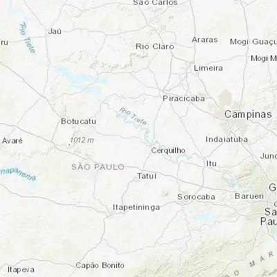 Map showing location of Laranjal Paulista (-23.049720, -47.836670)