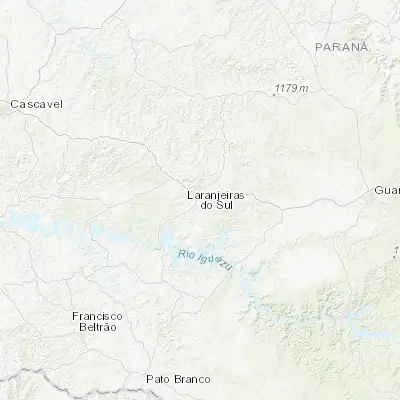 Map showing location of Laranjeiras do Sul (-25.407780, -52.416110)