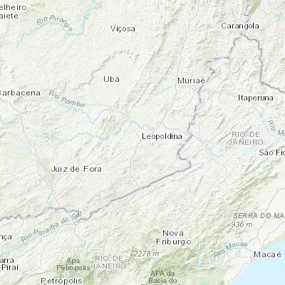 Map showing location of Leopoldina (-21.531940, -42.643060)