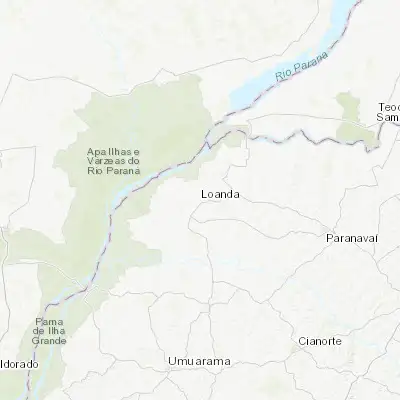 Map showing location of Loanda (-22.923060, -53.137220)