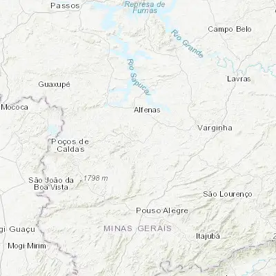 Map showing location of Machado (-21.674720, -45.919720)