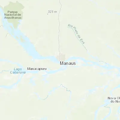 Map showing location of Manaus (-3.101940, -60.025000)