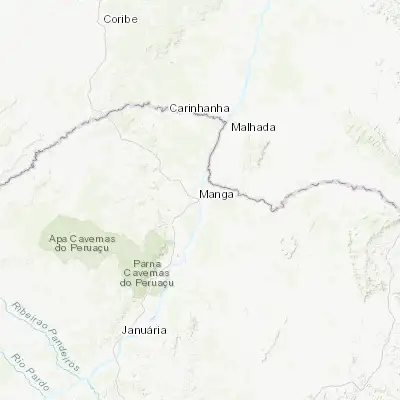 Map showing location of Manga (-14.755830, -43.932220)