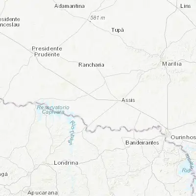 Map showing location of Maracaí (-22.610560, -50.667220)