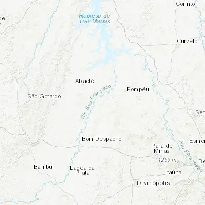 Map showing location of Martinho Campos (-19.331670, -45.236940)