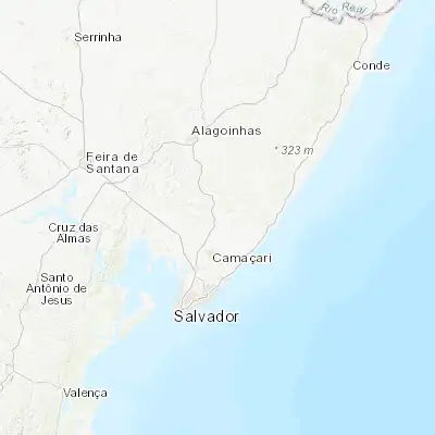 Map showing location of Mata de São João (-12.530280, -38.299170)