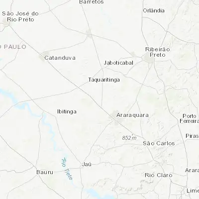 Map showing location of Matão (-21.603330, -48.365830)