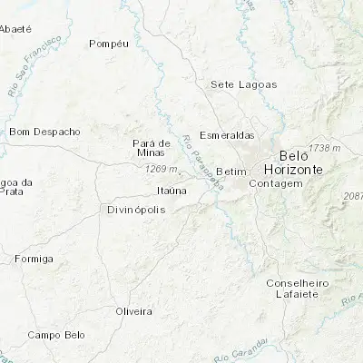 Map showing location of Mateus Leme (-19.986390, -44.427780)