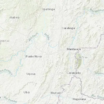 Map showing location of Matipó (-20.283890, -42.341110)