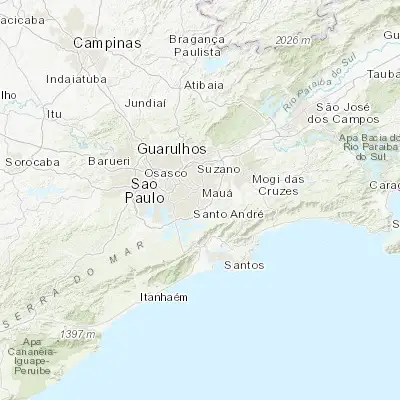 Map showing location of Mauá (-23.667780, -46.461390)