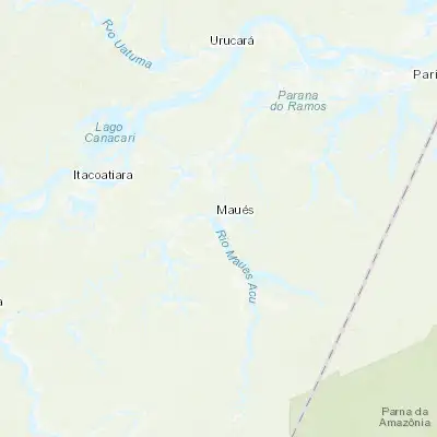 Map showing location of Maués (-3.383610, -57.718610)