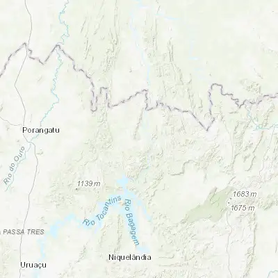 Map showing location of Minaçu (-13.533060, -48.220000)