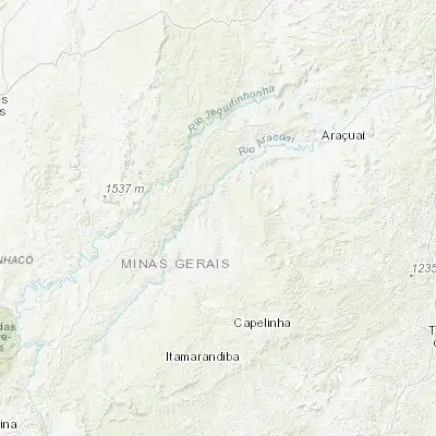 Map showing location of Minas Novas (-17.218610, -42.590280)