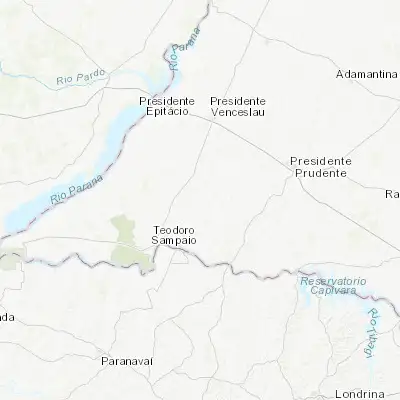Map showing location of Mirante do Paranapanema (-22.291940, -51.906390)