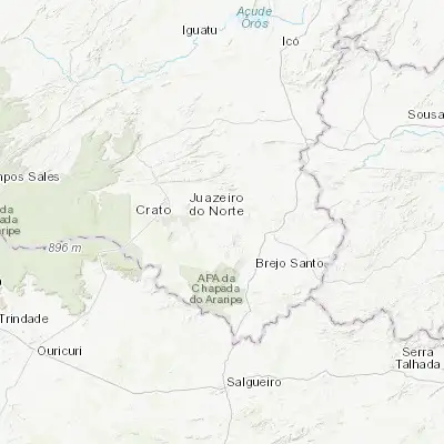 Map showing location of Missão Velha (-7.249720, -39.143060)