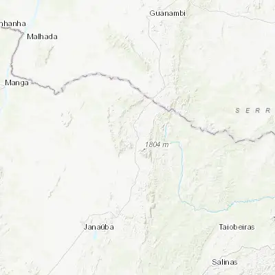 Map showing location of Monte Azul (-15.155000, -42.874720)