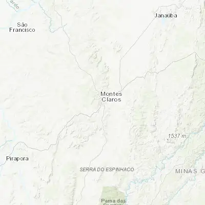 Map showing location of Montes Claros (-16.735000, -43.861670)