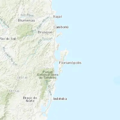 Map showing location of Morro da Cruz (-27.584900, -48.535620)