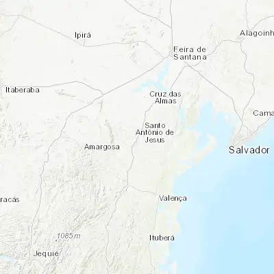 Map showing location of Muritiba (-12.916670, -39.250000)