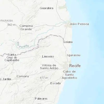 Map showing location of Nazaré da Mata (-7.741670, -35.227780)