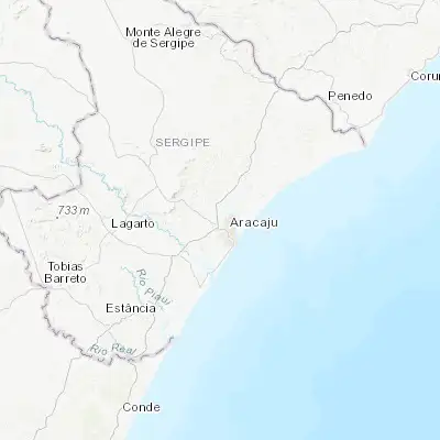 Map showing location of Nossa Senhora do Socorro (-10.855000, -37.126110)