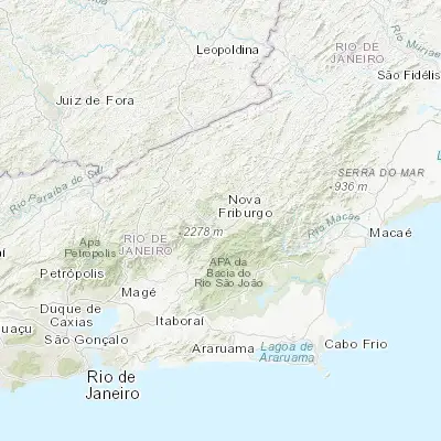 Map showing location of Nova Friburgo (-22.281940, -42.531110)