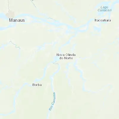 Map showing location of Nova Olinda do Norte (-3.891740, -59.095420)