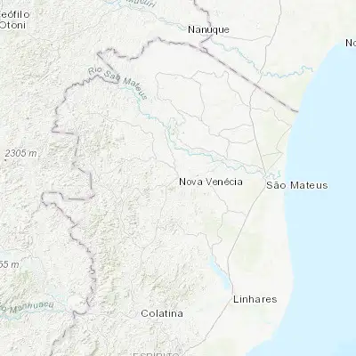 Map showing location of Nova Venécia (-18.710560, -40.400560)