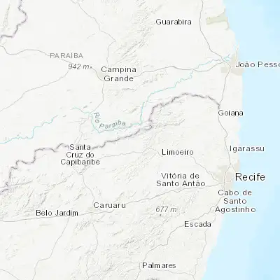Map showing location of Orobó (-7.745000, -35.602220)