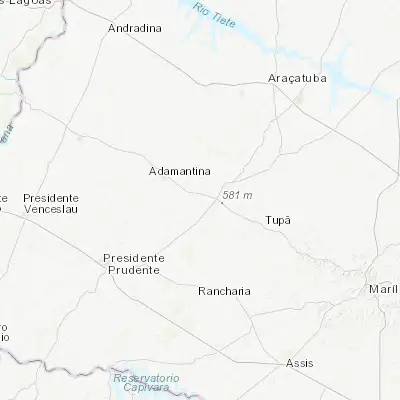 Map showing location of Osvaldo Cruz (-21.796670, -50.878610)