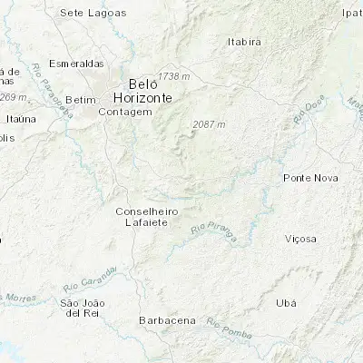 Map showing location of Ouro Preto (-20.394840, -43.505170)