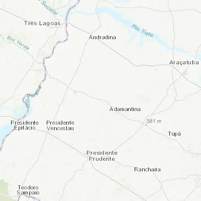 Map showing location of Pacaembu (-21.562220, -51.260560)
