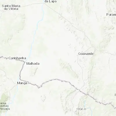 Map showing location of Palmas de Monte Alto (-14.267220, -43.161940)