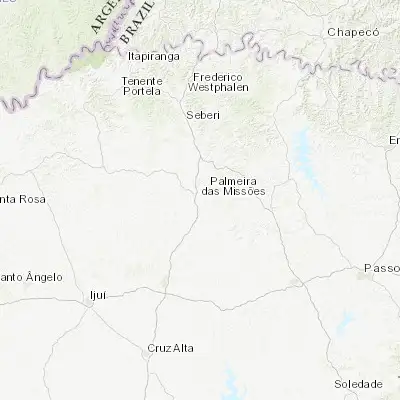 Map showing location of Palmeira das Missões (-27.899440, -53.313610)