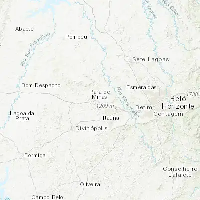 Map showing location of Pará de Minas (-19.860280, -44.608330)