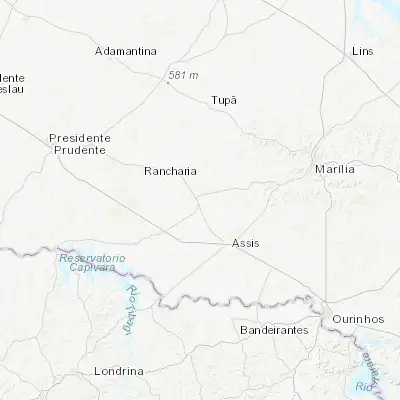 Map showing location of Paraguaçu Paulista (-22.412780, -50.575830)