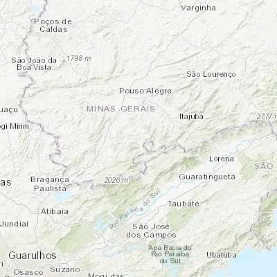 Map showing location of Paraisópolis (-22.554170, -45.780000)