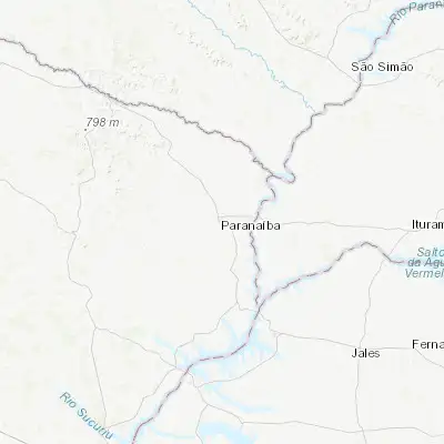 Map showing location of Paranaíba (-19.677220, -51.190830)