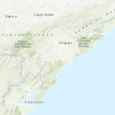 Map showing location of Pariquera Açu (-24.715000, -47.881110)