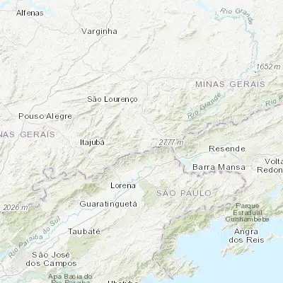 Map showing location of Passa Quatro (-22.390280, -44.966670)