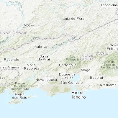 Map showing location of Paty do Alferes (-22.428610, -43.418610)
