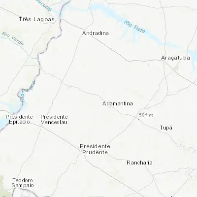 Map showing location of Paulista Flórida (-21.600000, -51.200000)