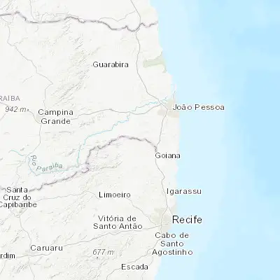 Map showing location of Pedras de Fogo (-7.401940, -35.116390)