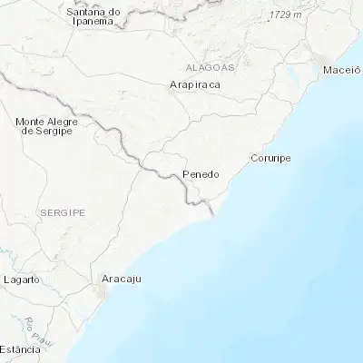 Map showing location of Penedo (-10.290280, -36.586390)