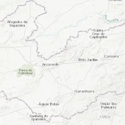 Map showing location of Pesqueira (-8.357780, -36.696390)
