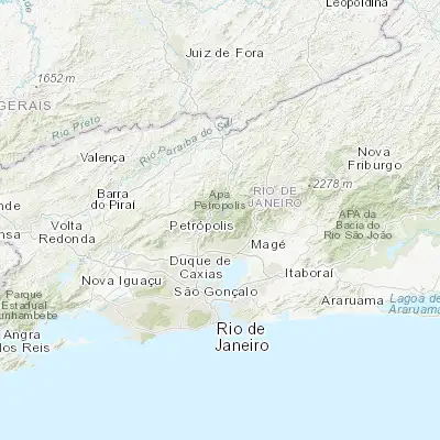 Map showing location of Petrópolis (-22.505000, -43.178610)