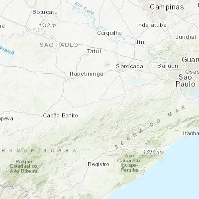 Map showing location of Pilar do Sul (-23.813060, -47.716390)